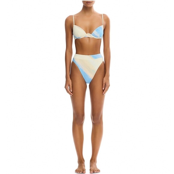 Significant Other Other - Significant Other Corinne Balconette Bikini Top Vista Stripe Blue Cream NWT 12